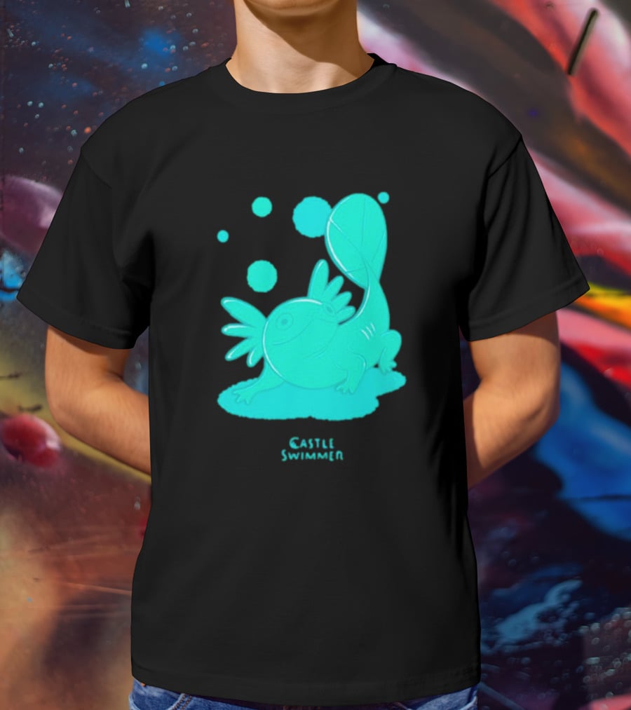 Castle Swimmer Glowing Axolotl Bubbles T-Shirt