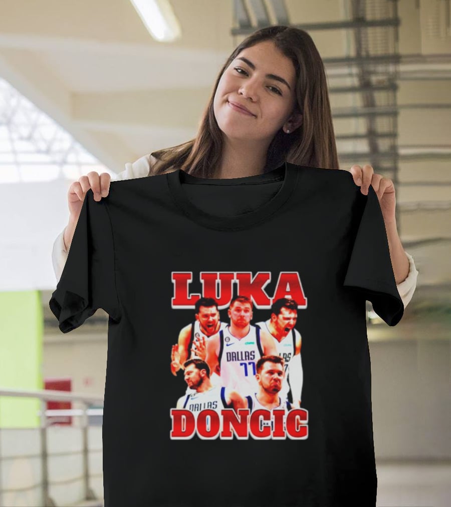 Luka Doncic Dallas Basketball Player Collage T-Shirt