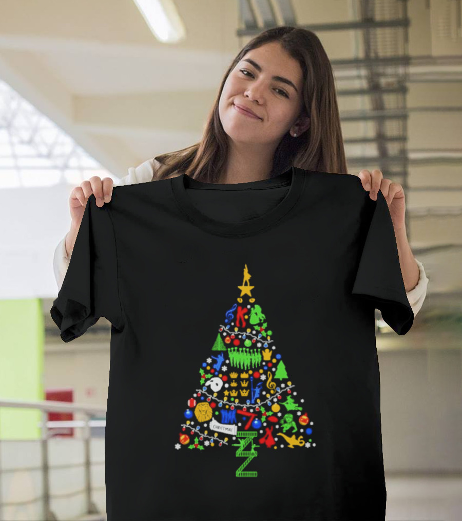 Ultimate Broadway Themed Christmas Tree Colorful Ornament Decorations T-Shirt