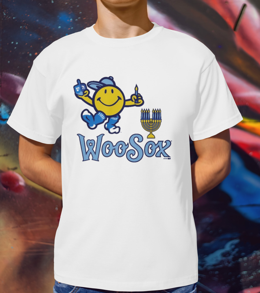 Worcester Red Sox Hannukkah Smiley Dreidel Menorah WooSox T-Shirt
