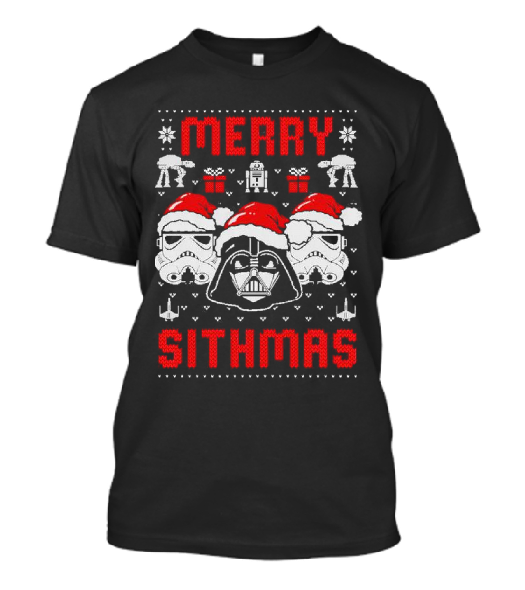 Merry Sithmas The Mandalorian Ugly Darth Vader Stormtrooper Christmas Star Wars T-Shirt