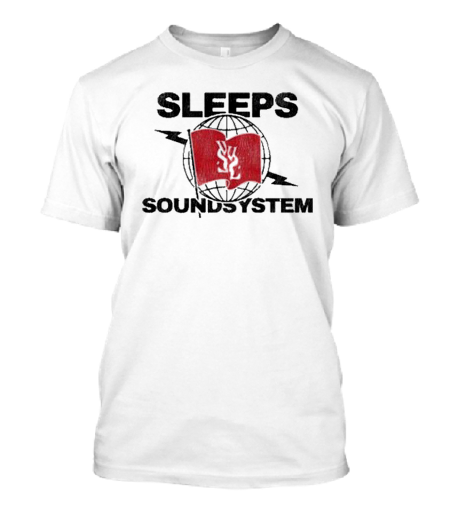 Sleeps Soundsystem Global Red Flag Emblem T-Shirt