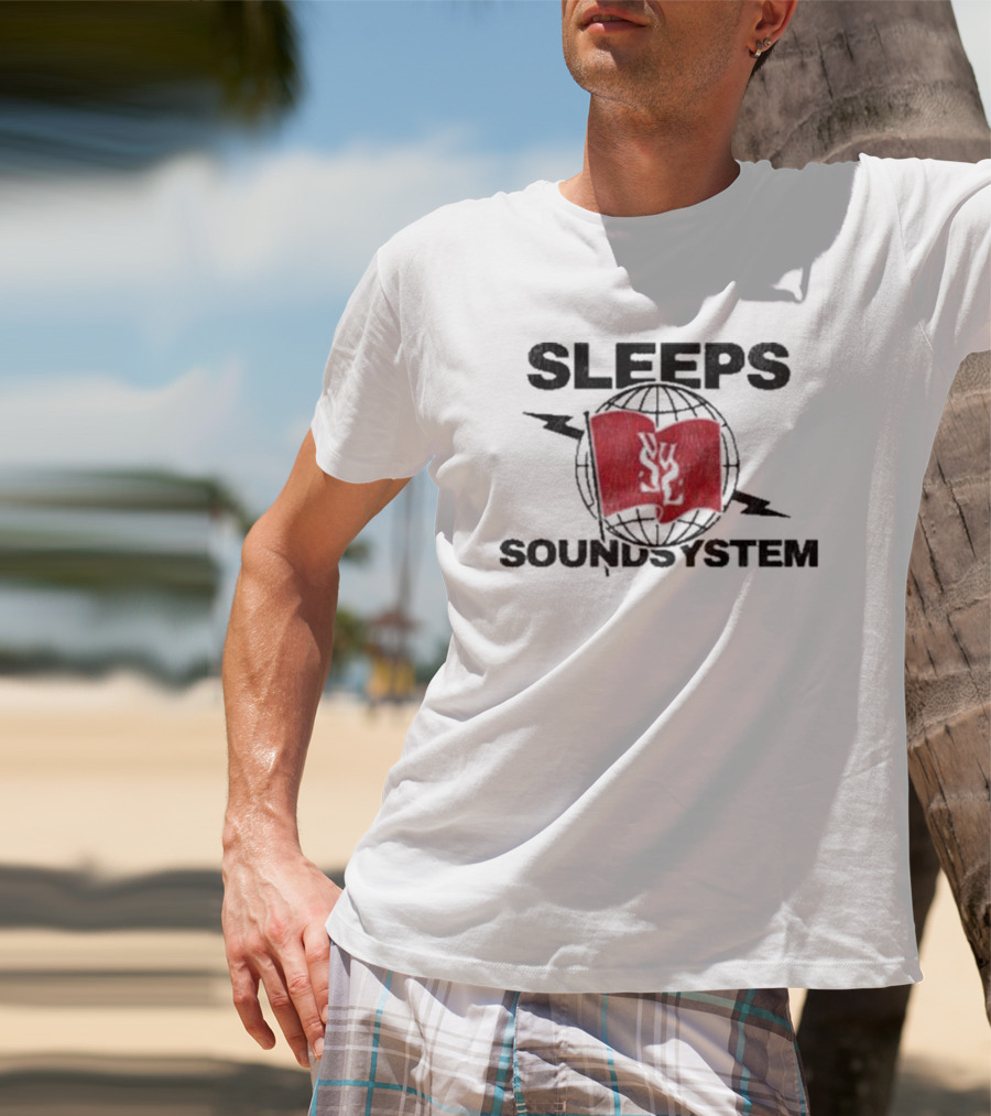 Sleeps Soundsystem Global Red Flag Emblem T-Shirt