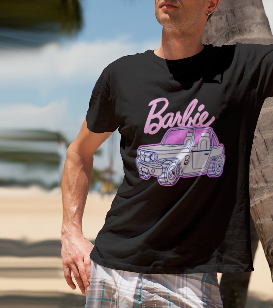 Barbie Beach Cruiser Car With Pink And White T-Shirt