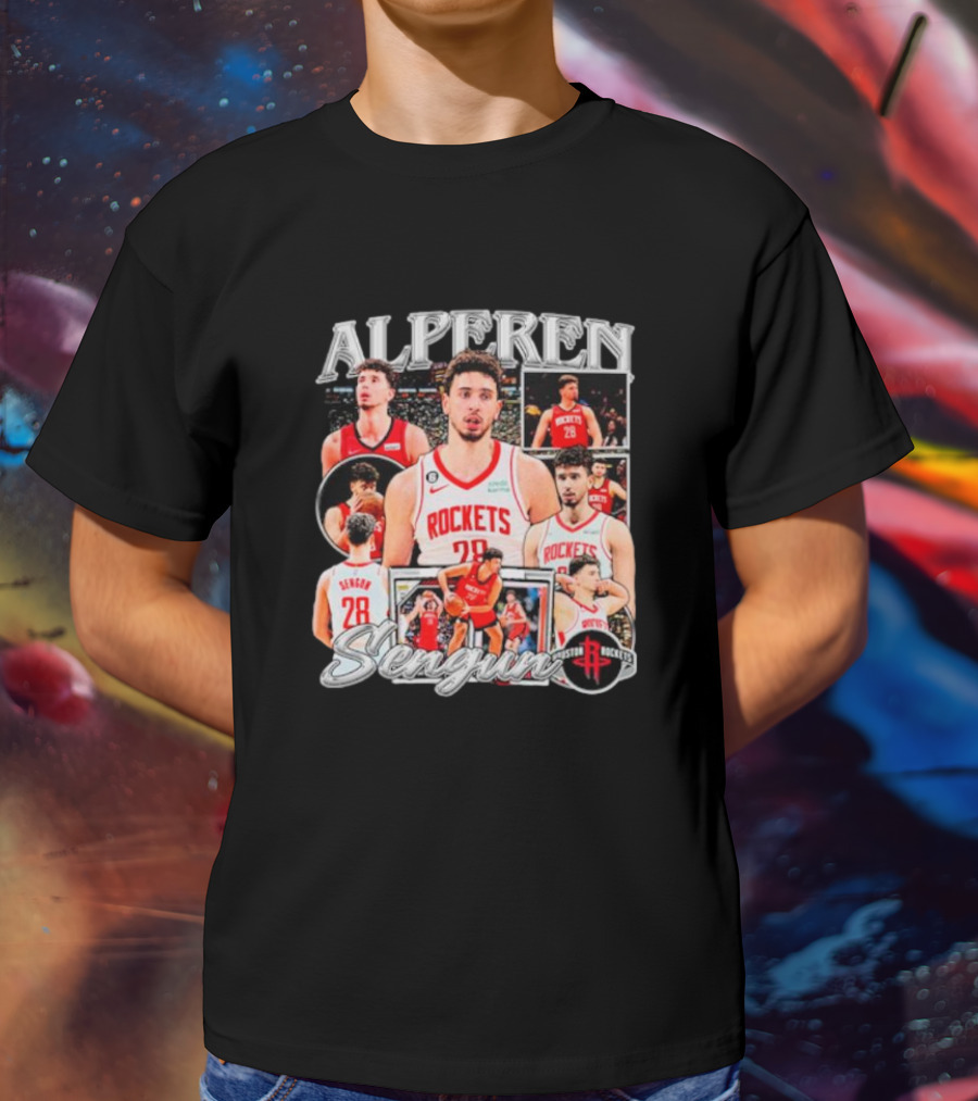 Alperen Sengun Houston Rockets Basketball Player Collage And Team T-Shirt