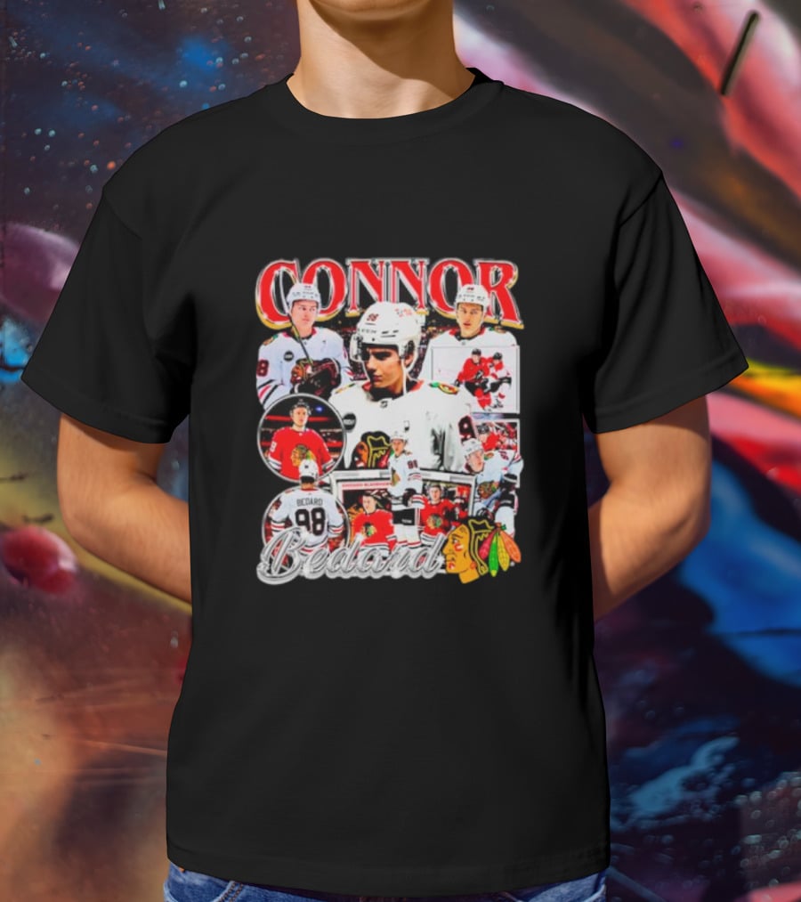 Connor Bedard Chicago Blackhawks NHL Player Collage T-Shirt