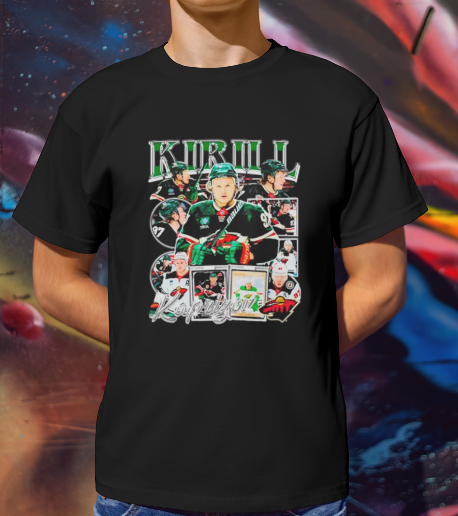 Kirill Kaprizov Minnesota Wild NHL Player Collage 97 T-Shirt