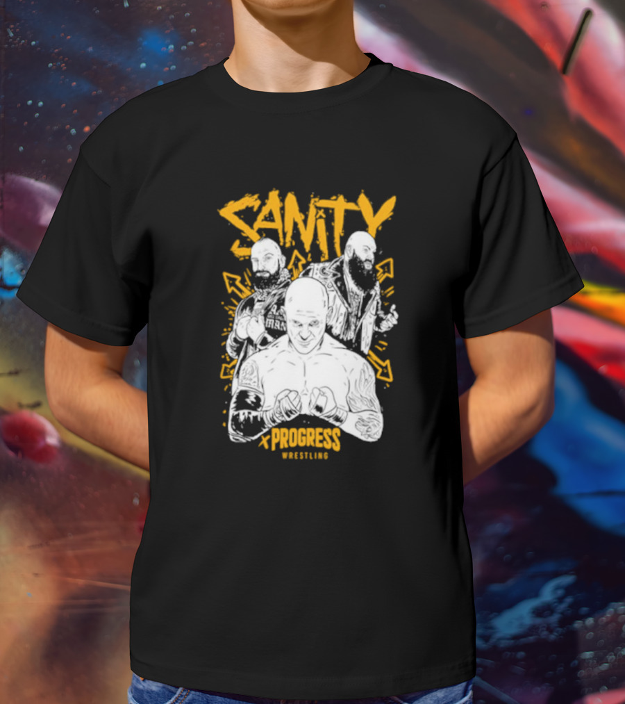 Sanity X Progress Wrestling Trio Fighters T-Shirt