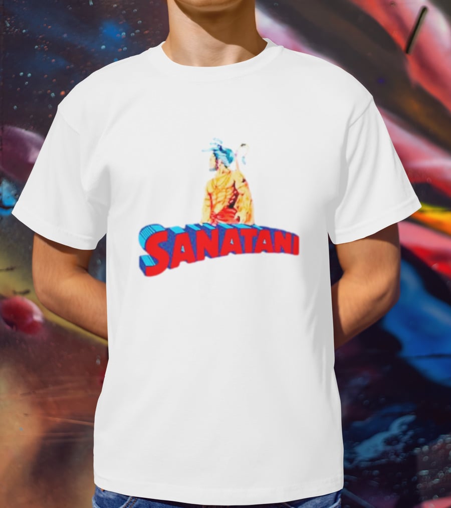 Sanatani Warrior Artwork Featuring Traditional Figure T-Shirt