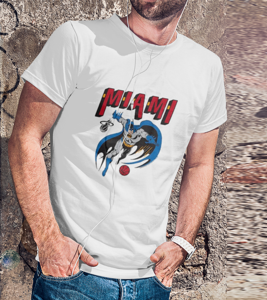 Batman Miami Heat Superhero Basketball Adventure T-Shirt