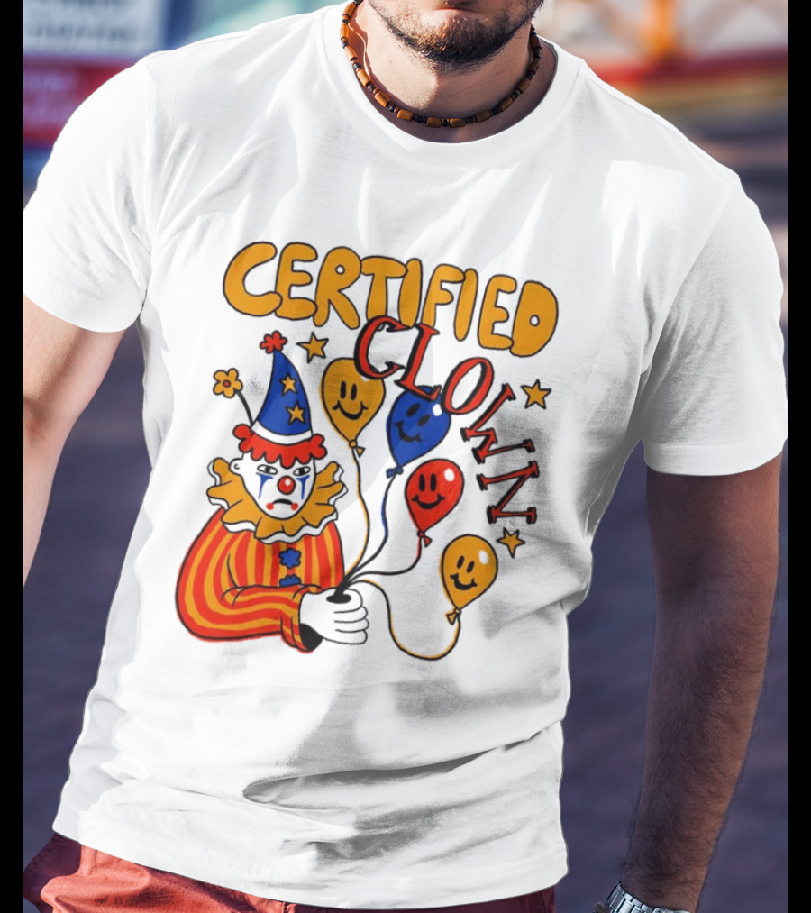 CERTIFIED CLOWN Balloons And Stars T-Shirt