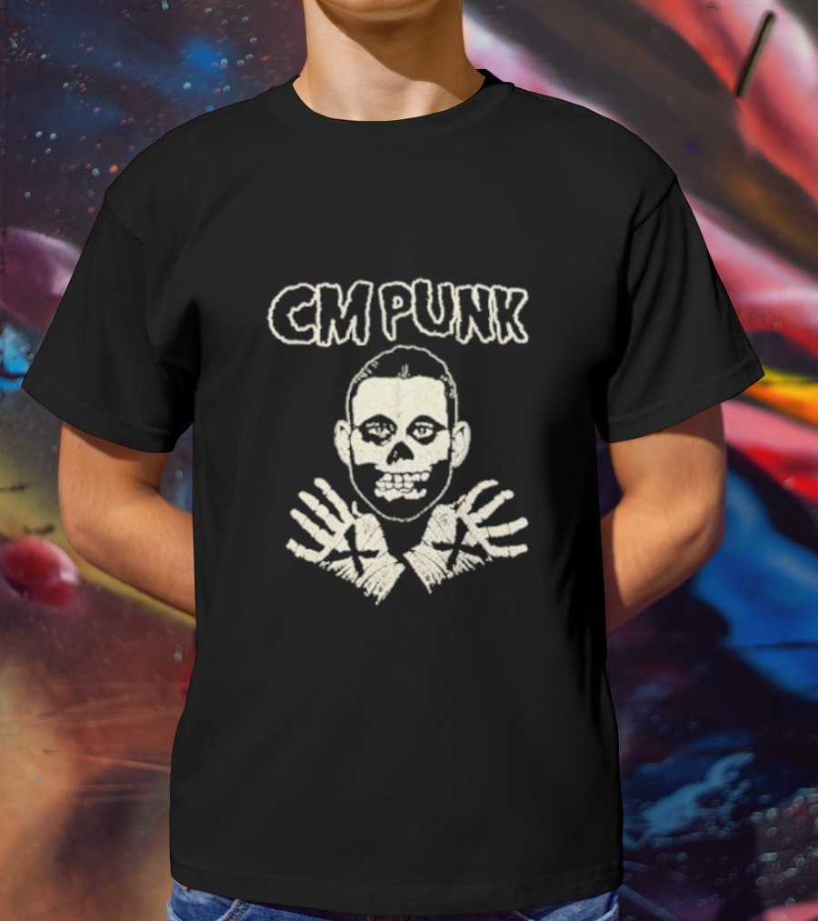 CM Punk Misfits Fiend Skull X Hands T-Shirt