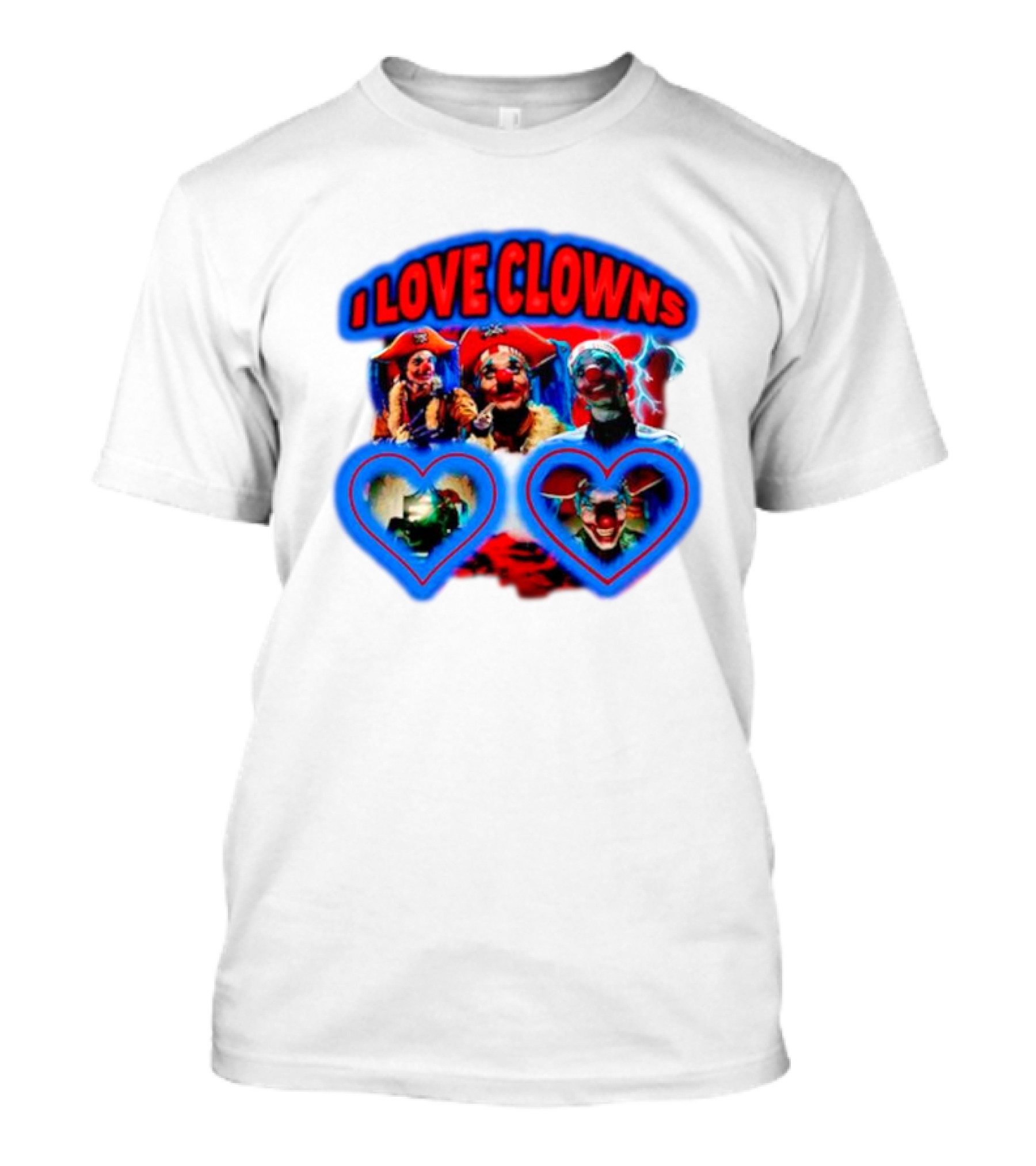 I Love Clowns Colorful Heart Faces T-Shirt
