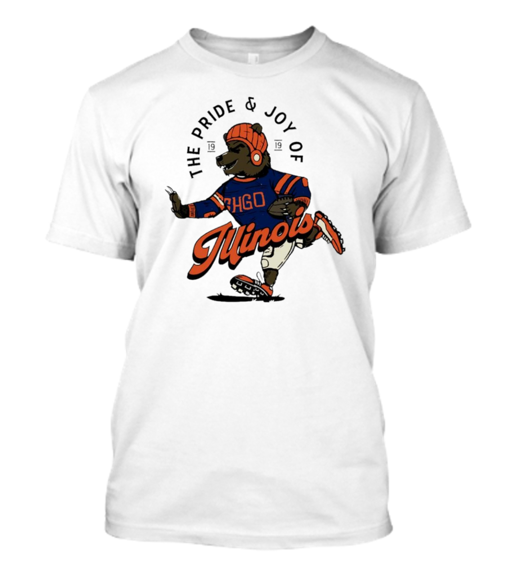 THE PRIDE And JOY OF ILLINOIS BEAR IN CHGO SWEATER WITH FOOTBALL 1919 T-Shirt