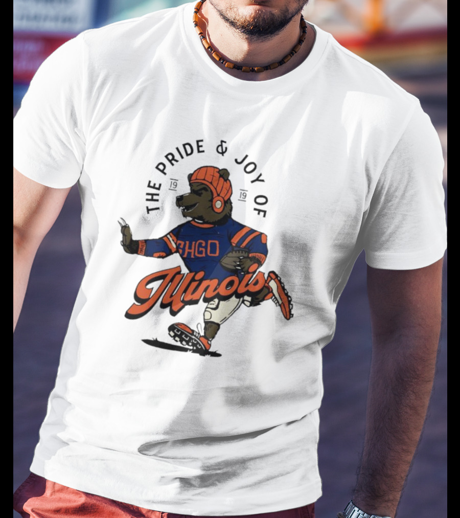 THE PRIDE And JOY OF ILLINOIS BEAR IN CHGO SWEATER WITH FOOTBALL 1919 T-Shirt