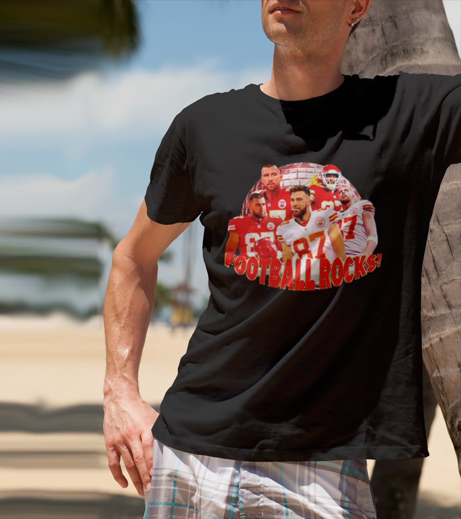 Travis Kelce Football Rocks KC Chiefs 87 T-Shirt