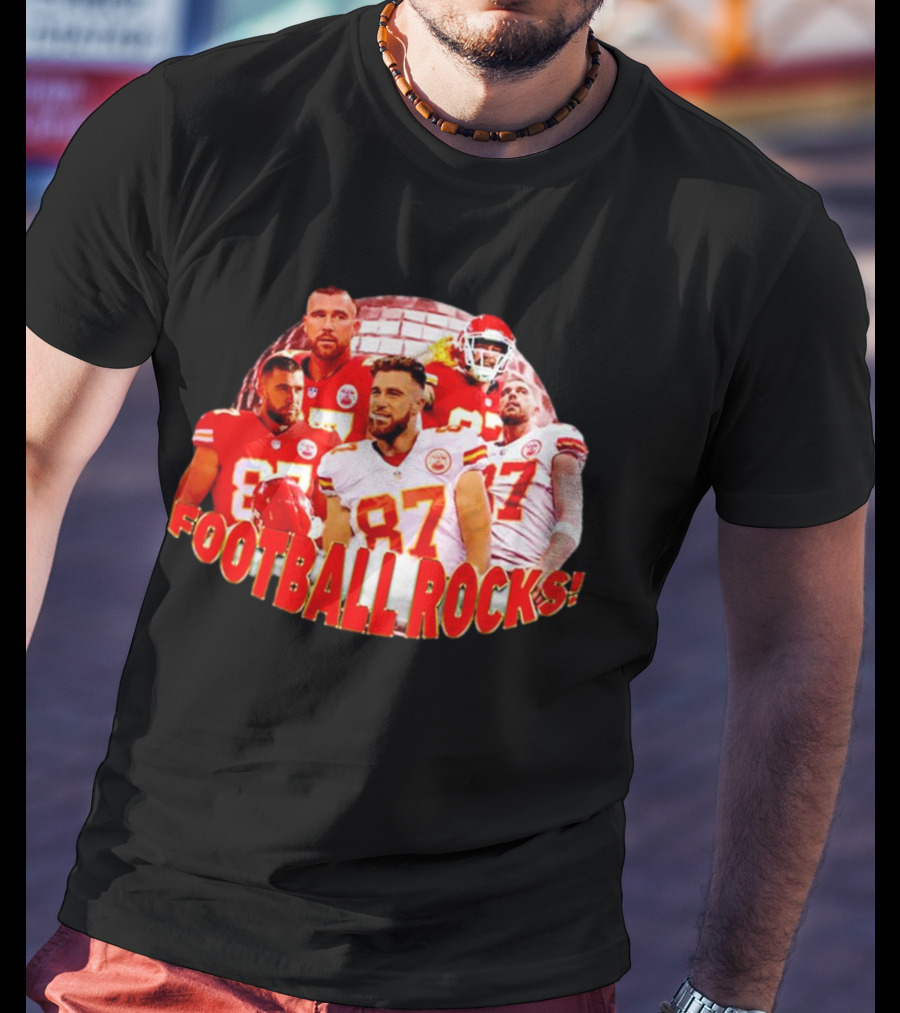 Travis Kelce Football Rocks KC Chiefs 87 T-Shirt