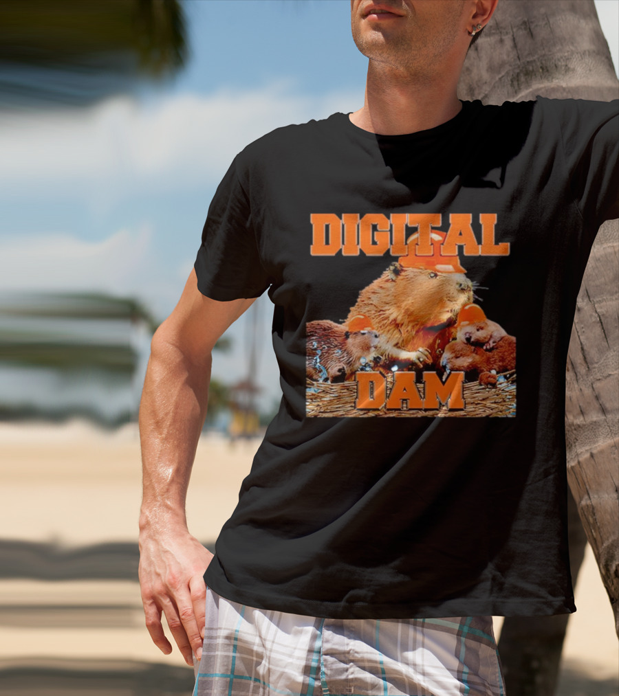 DIGITAL DAM BEAVER WITH HARD HATS T-Shirt