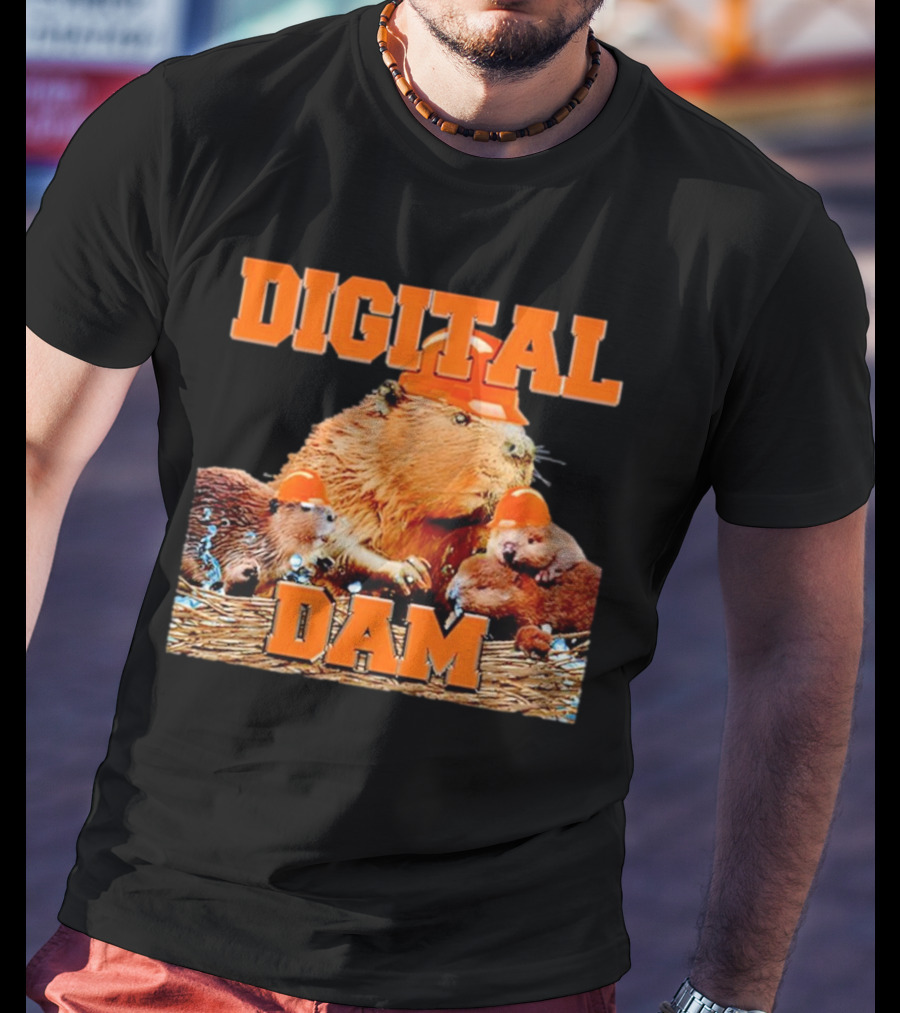 DIGITAL DAM BEAVER WITH HARD HATS T-Shirt