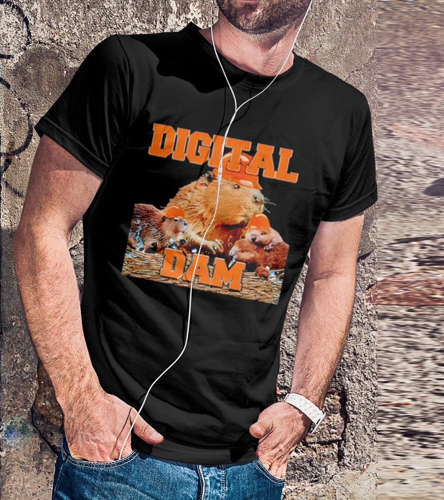 DIGITAL DAM BEAVER WITH HARD HATS T-Shirt