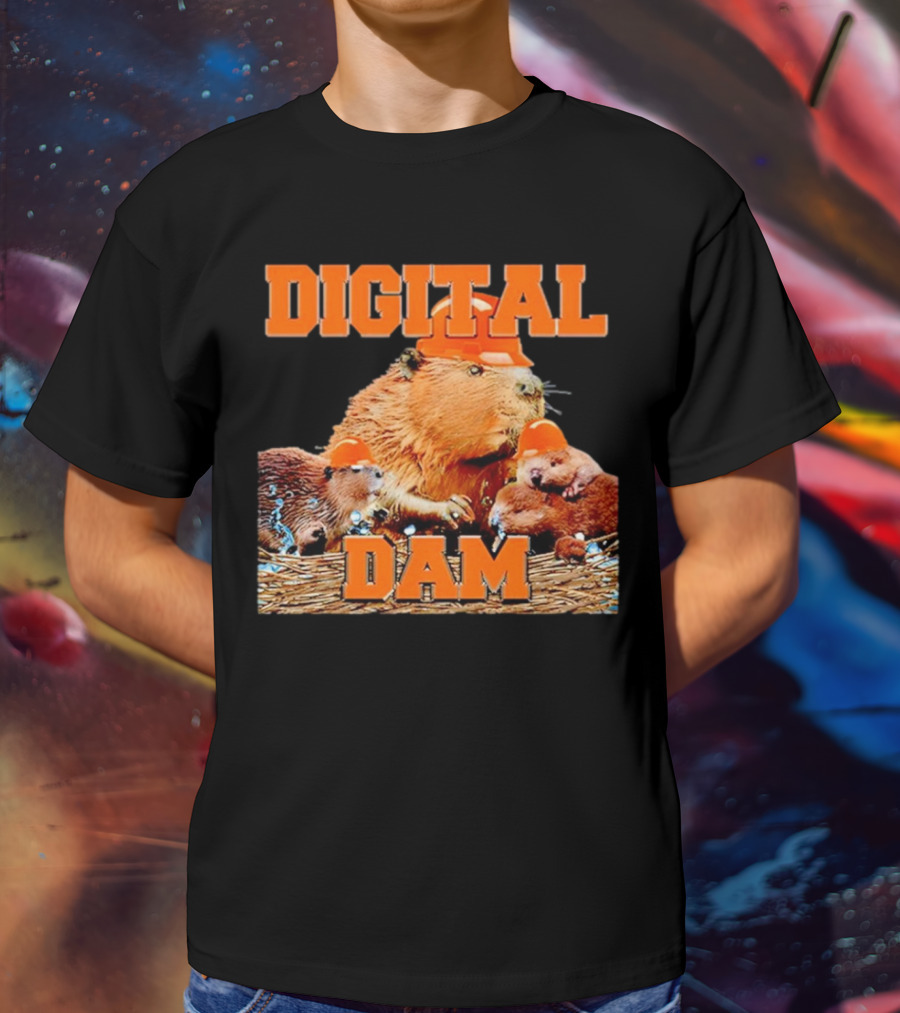 DIGITAL DAM BEAVER WITH HARD HATS T-Shirt