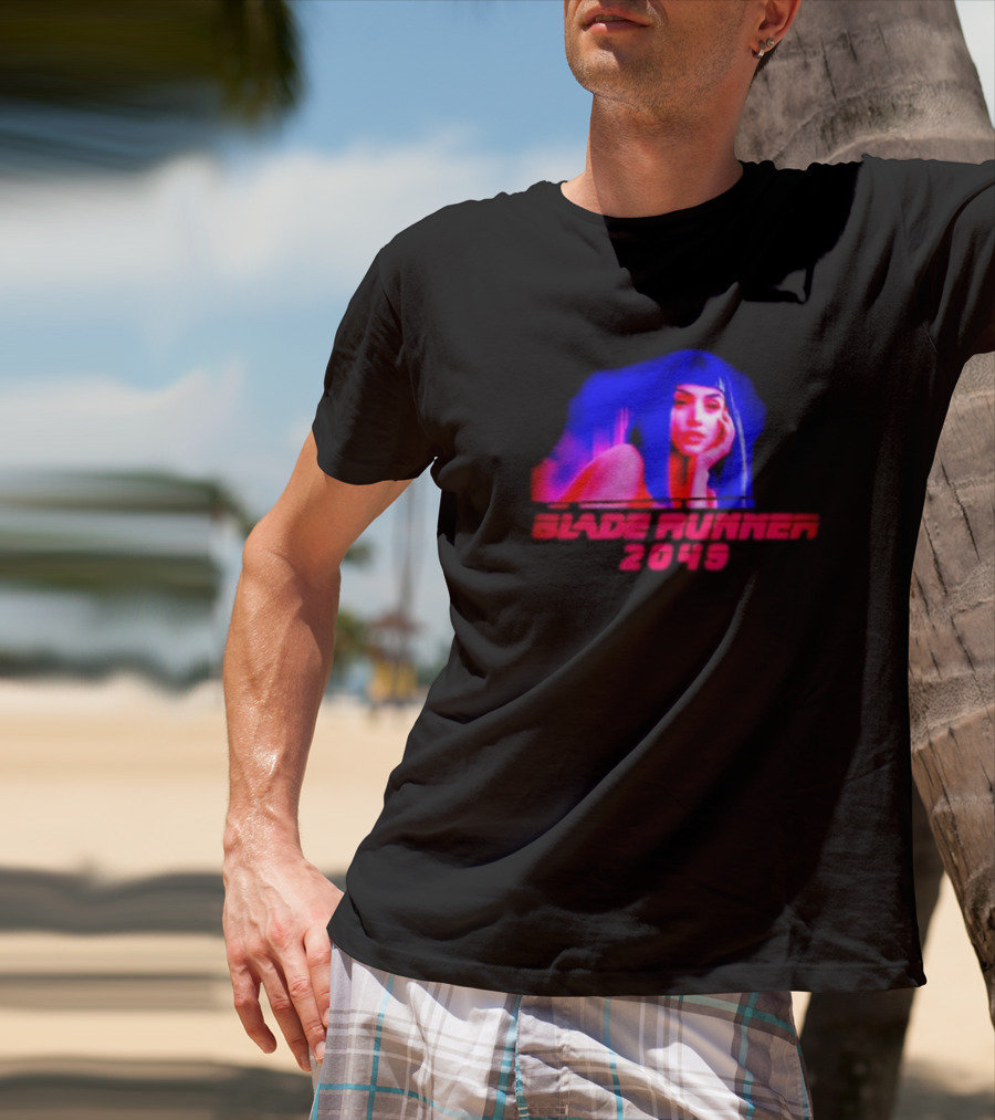 Blade Runner 2049 Neon Portrait Style With Futuristic Aesthetic T-Shirt