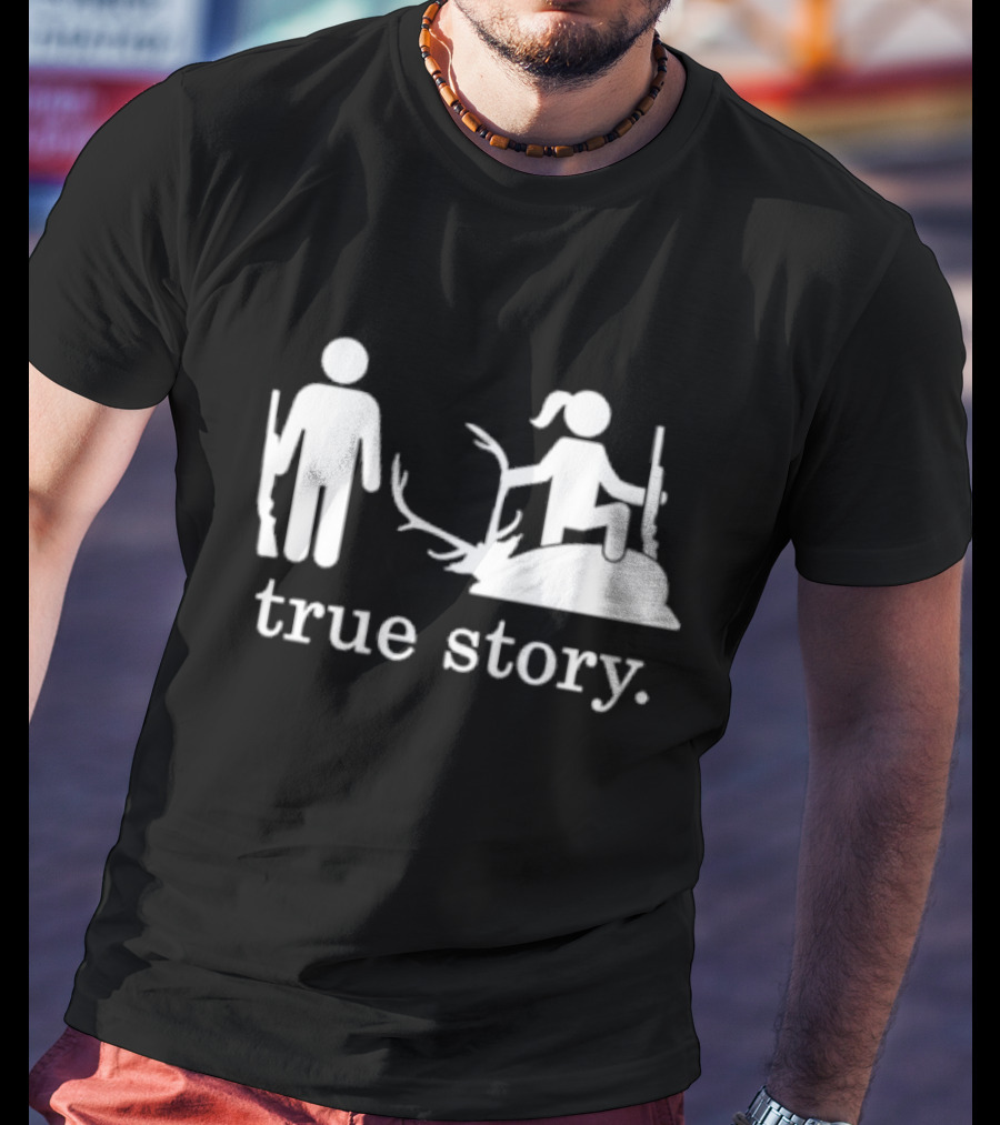Hunting True Story Deer Silhouette With Rifle Icons T-Shirt