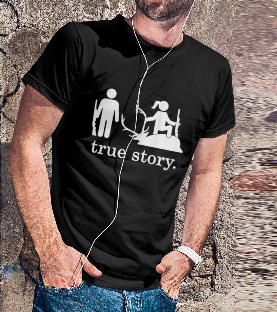 Hunting True Story Deer Silhouette With Rifle Icons T-Shirt