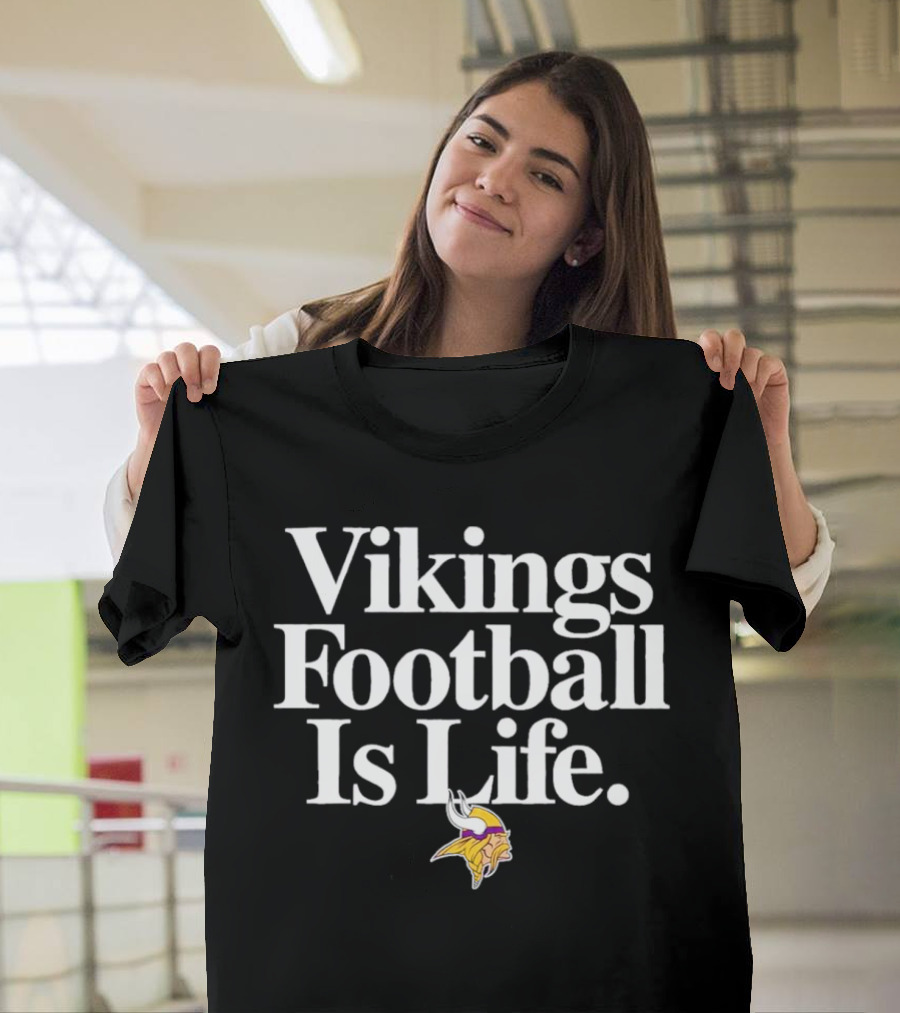 Minnesota Vikings Football Is Life With Iconic Viking Helmet T-Shirt