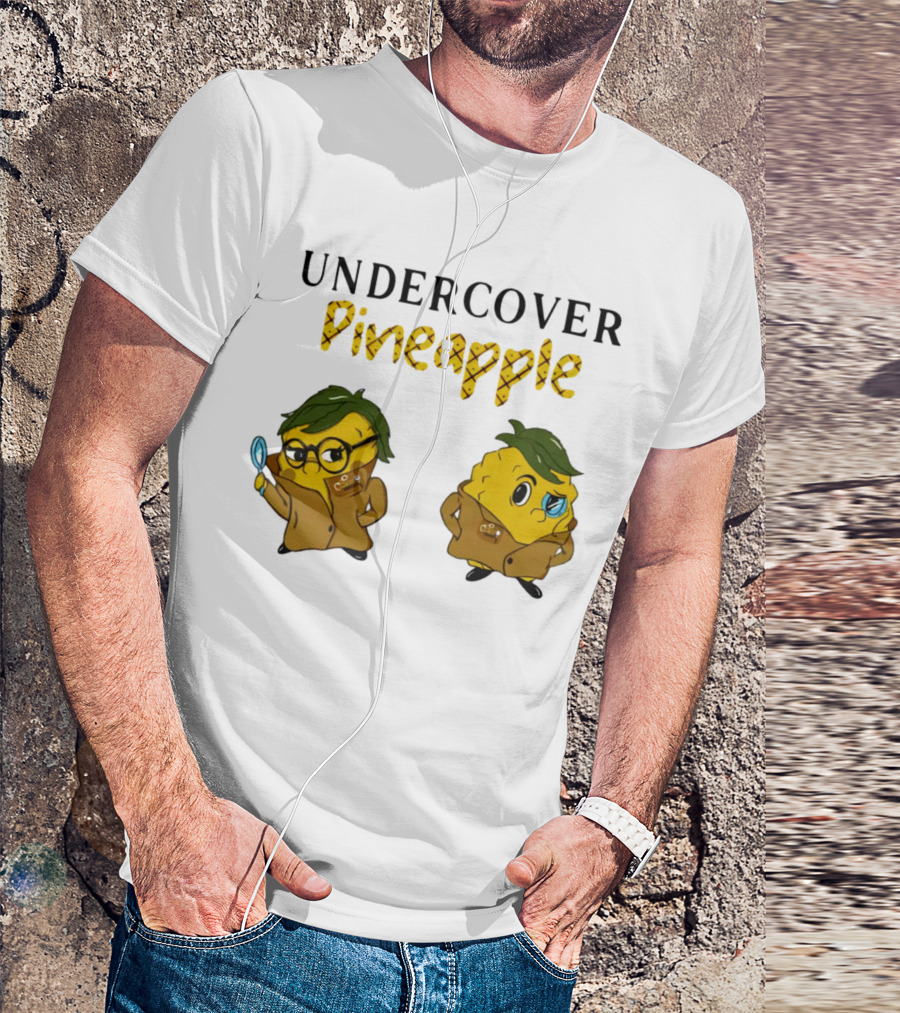 Crime Weekly Podcast Merch Undercover Pineapple Detective Characters Duo T-Shirt