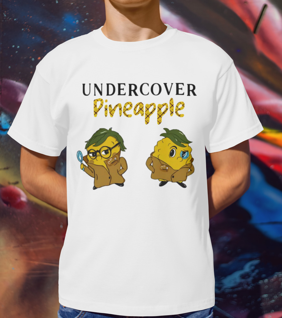 Crime Weekly Podcast Merch Undercover Pineapple Detective Characters Duo T-Shirt