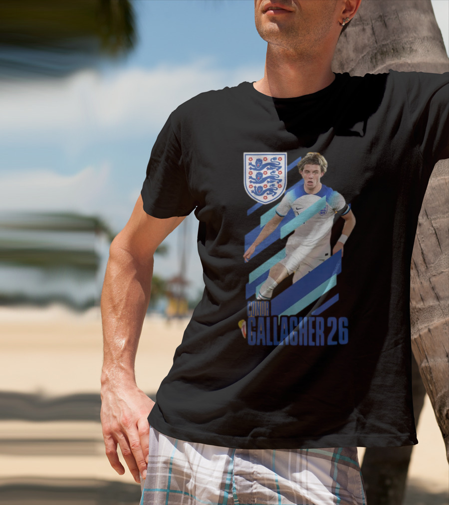 Conor Gallagher 26 England Football Crest Soccer Player T-Shirt