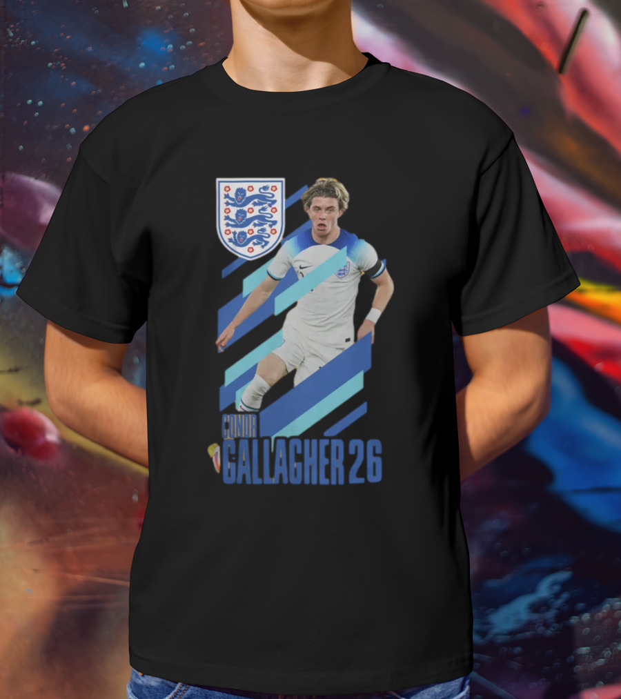 Conor Gallagher 26 England Football Crest Soccer Player T-Shirt