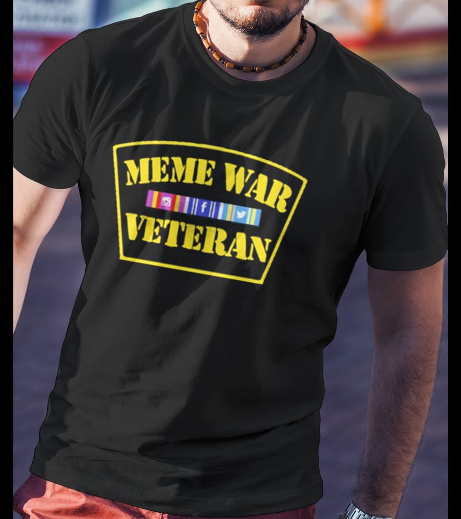 Meme War Veteran Social Media Icons Patch T-Shirt
