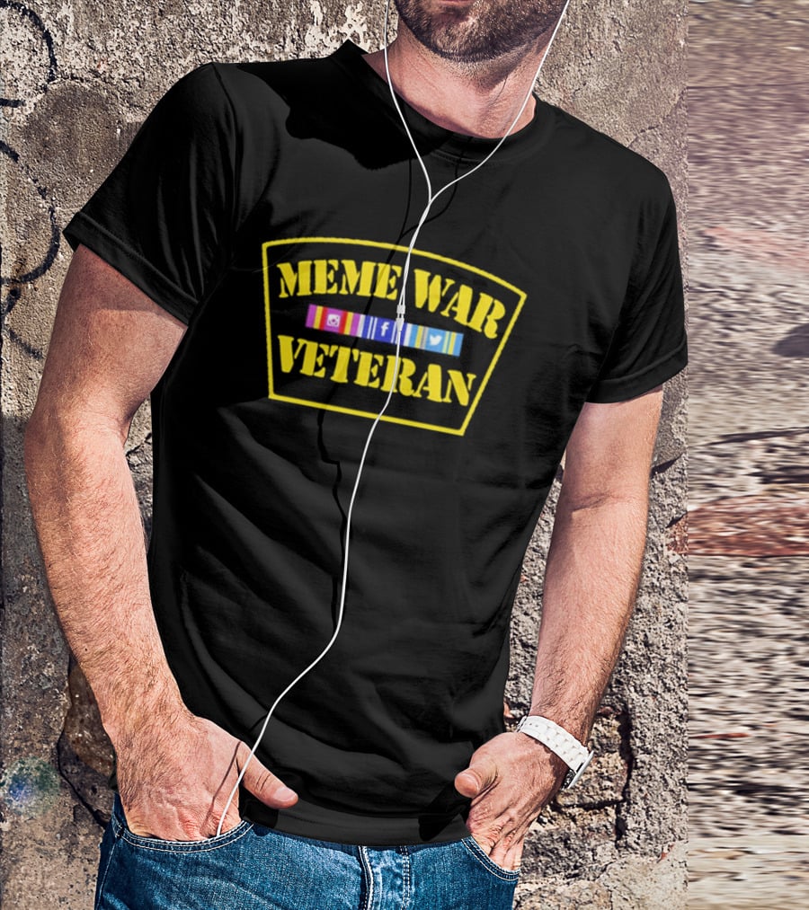 Meme War Veteran Social Media Icons Patch T-Shirt