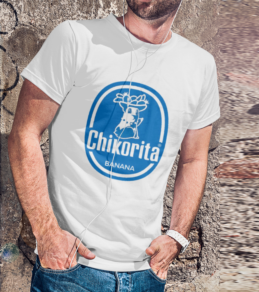 Chikorita Banana Crossover Logo Black And Blue T-Shirt