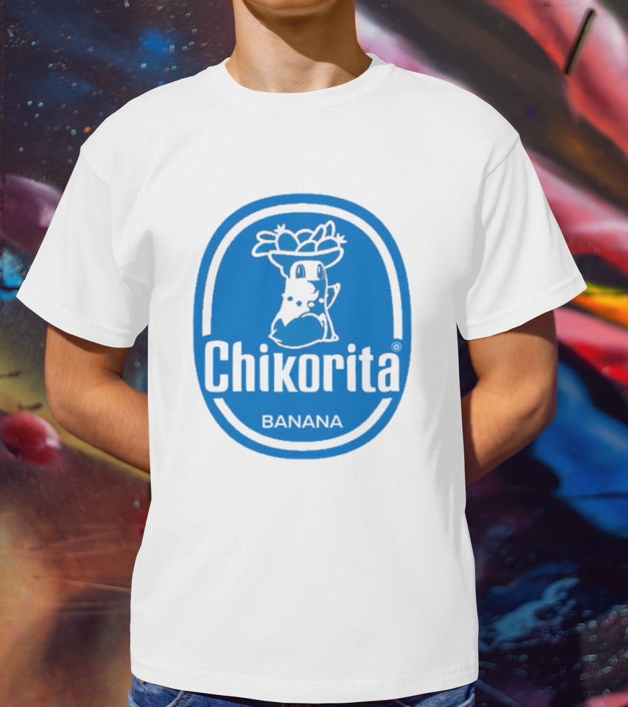 Chikorita Banana Crossover Logo Black And Blue T-Shirt