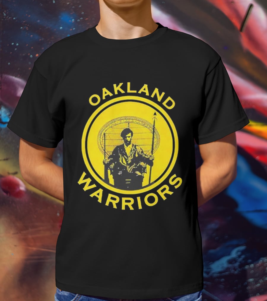 Oakland Warriors Huey Newton Chair Emblem T-Shirt
