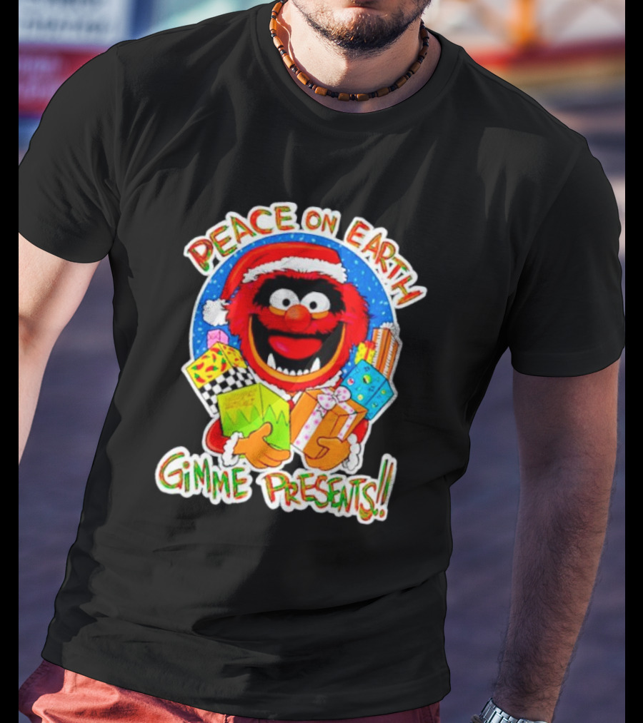 Peace On Earth Gimme Presents Muppets Santa T-Shirt