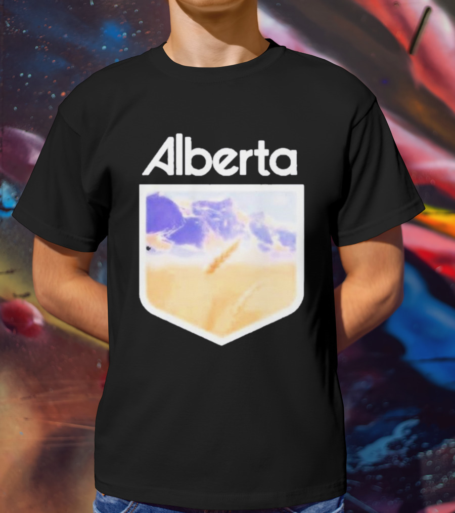Alberta Mountain Scenic Shield Vitamin Deer Alberta Life T-Shirt
