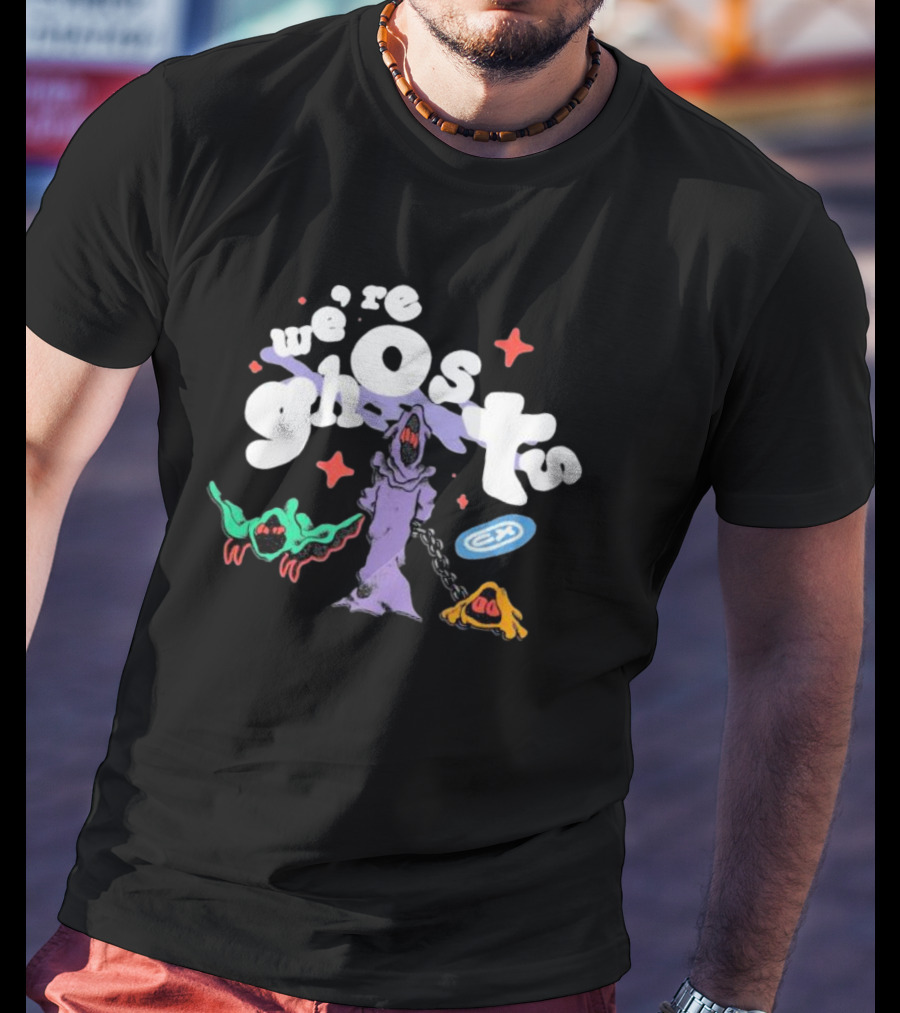 We're Ghosts EA With Colorful Creatures And Star Accents T-Shirt