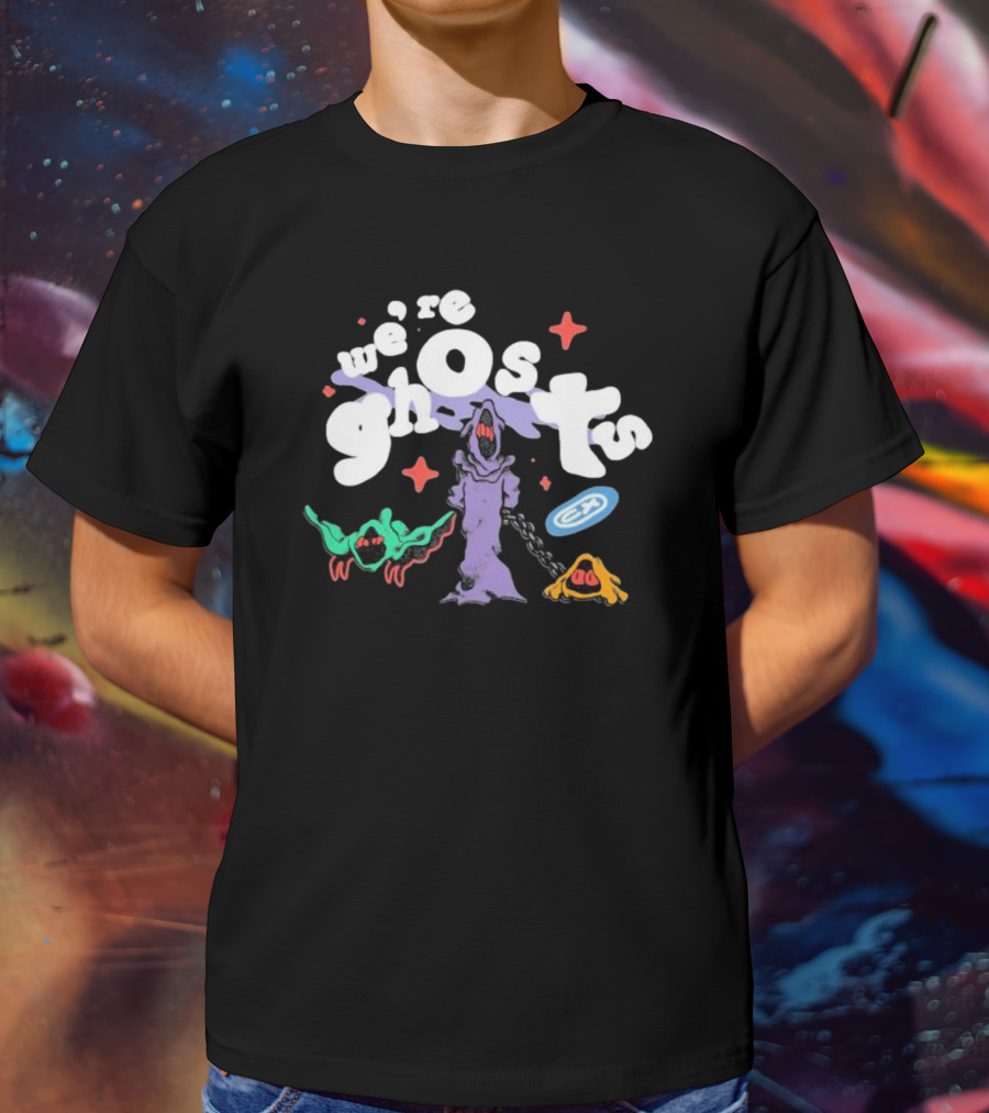 We're Ghosts EA With Colorful Creatures And Star Accents T-Shirt