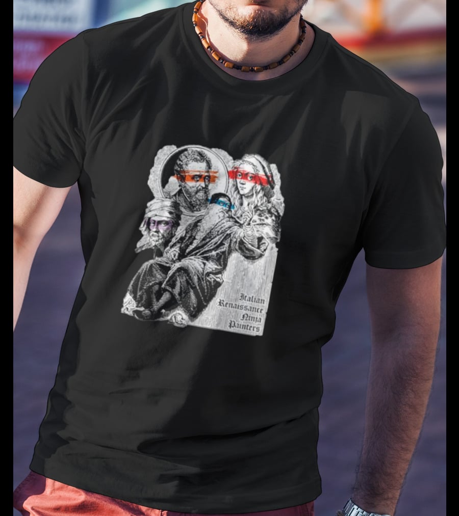 Italian Renaissance Ninja Painters Graphic Mashup T-Shirt