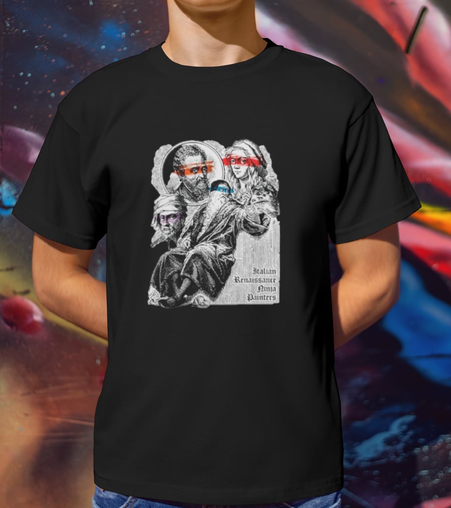 Italian Renaissance Ninja Painters Graphic Mashup T-Shirt