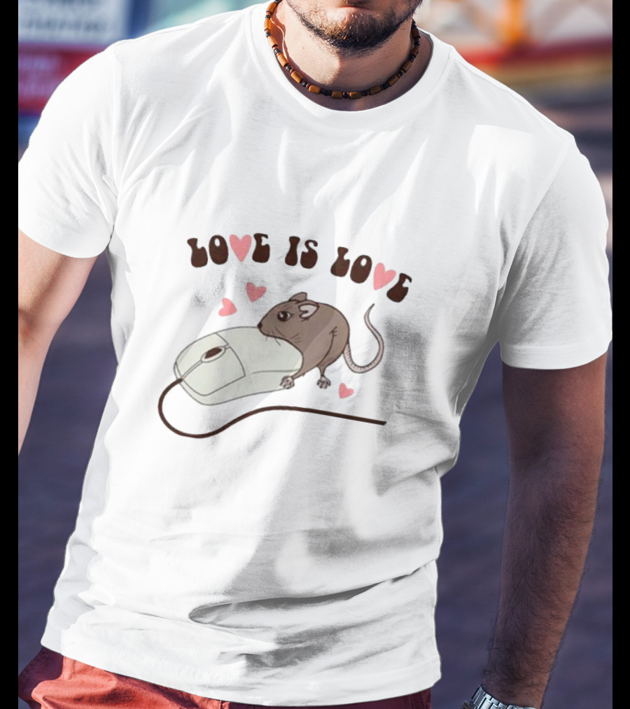 Love Is Love Heart Mouse Computer Mouse T-Shirt