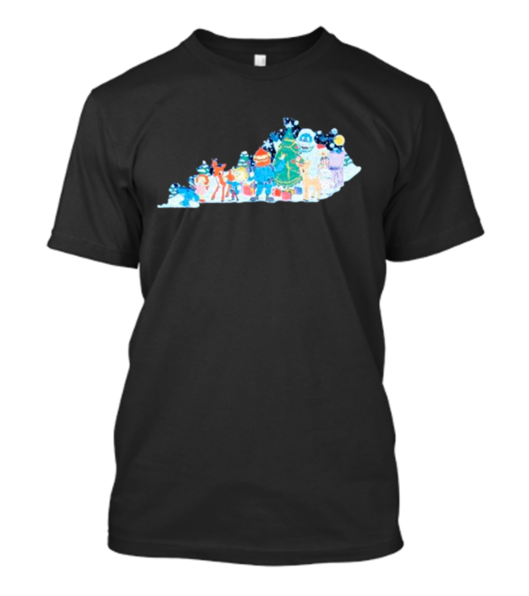 Misfit Kentuckians Christmas Characters Kentucky Map T-Shirt