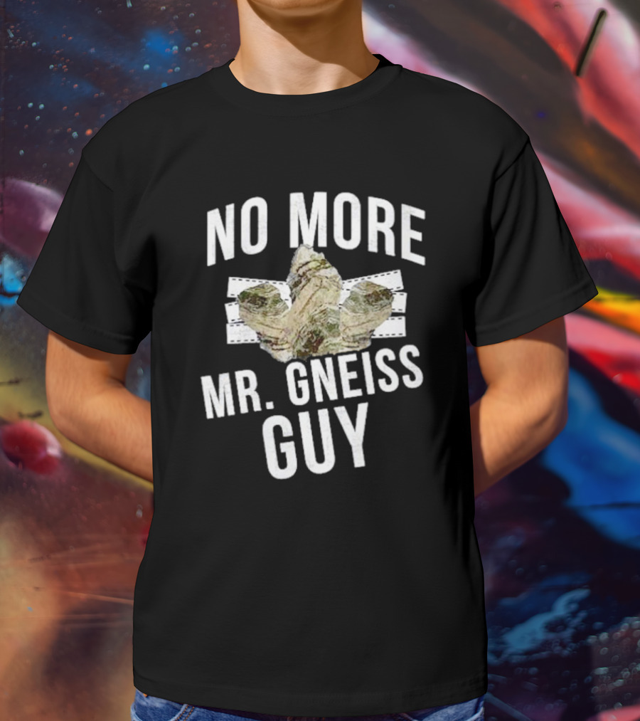 No More Mr Gneiss Guy Rock Pun With Illustrated Gneiss Formation T-Shirt