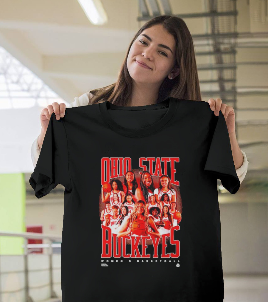 Ohio State Buckeyes Women's Basketball Team Players Group Photo T-Shirt