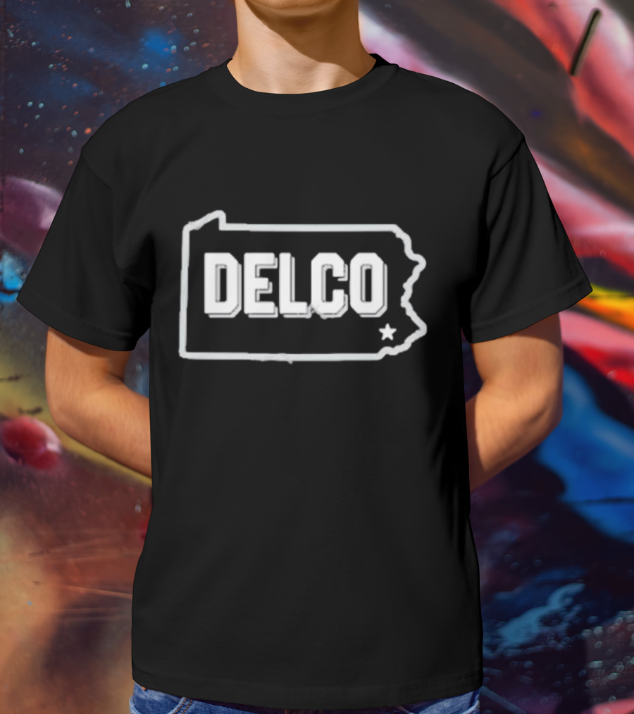 Delco Pennsylvania State Outline Midnight T-Shirt