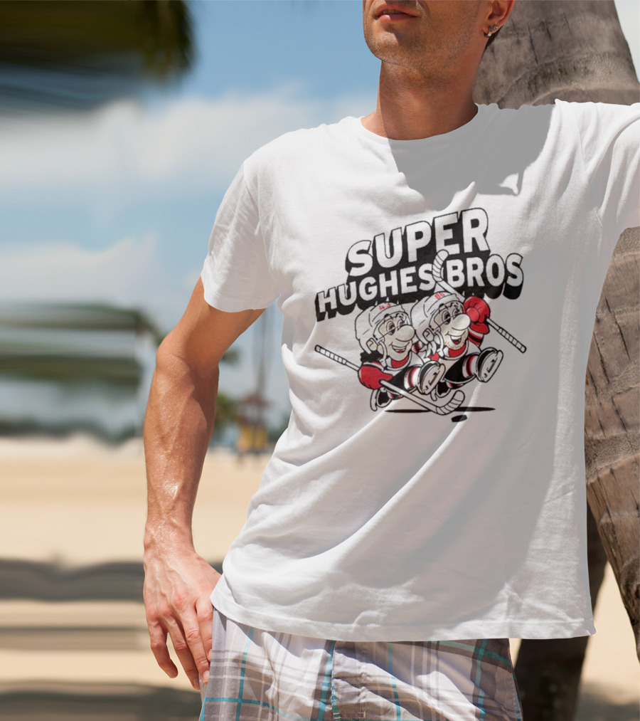Super Hughes Bros Jack Hughes Luke Hughes Hockey Brothers T-Shirt
